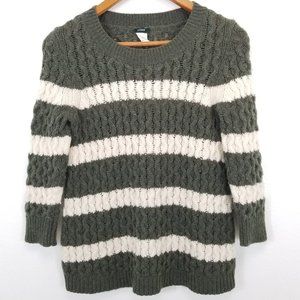 J. Crew Pure Merino Wool Cable Knit Fisherman Coastal Beach Winter Sweater